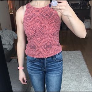 Pink Patterned Tank Top